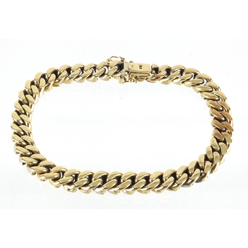 2365 - Gold coloured metal bracelet with 9ct gold clasp, 22cm in length, approximate weight 51.8g