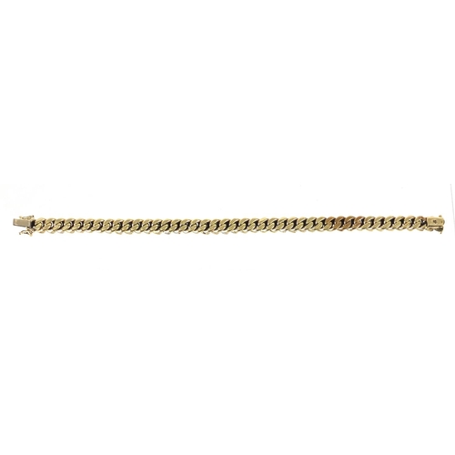2365 - Gold coloured metal bracelet with 9ct gold clasp, 22cm in length, approximate weight 51.8g