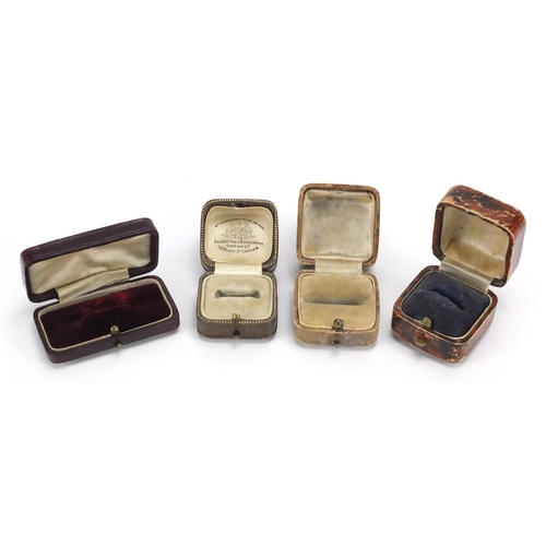 2360 - Four Victorian tooled leather jewellery boxes including Goldsmiths & Silversmiths Company Regent Str... 