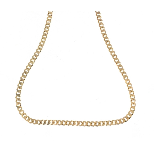 2273 - 9ct gold curb  link necklace, 60cm in length, approximate weight 10.5g