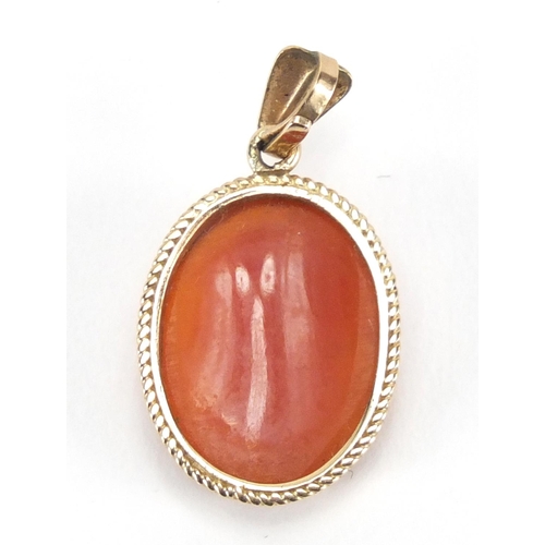 2345 - 9ct gold cameo maiden head ring and pendant, the ring size R, approximate weight 6.5g