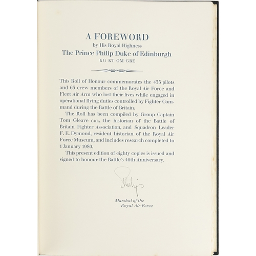 2253 - They Fell In The Battle by The Royal Air Force Museum hardback book, signed by The Prince Philip Duk... 