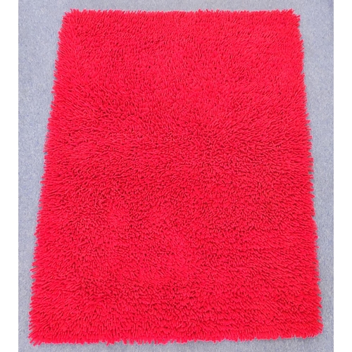 11 - Contemporary red deep pile rug, 109cm x 145cm