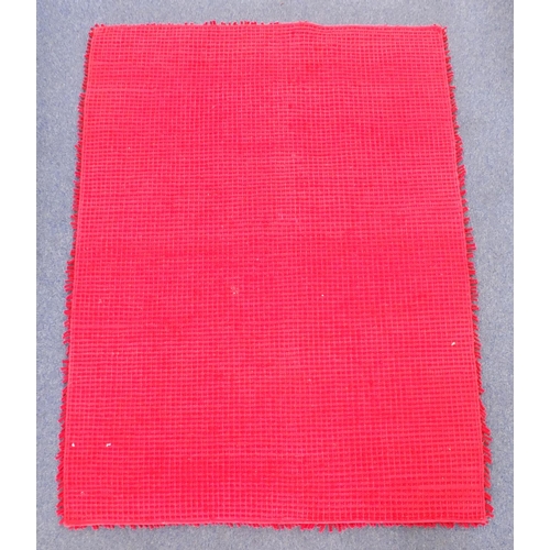 11 - Contemporary red deep pile rug, 109cm x 145cm