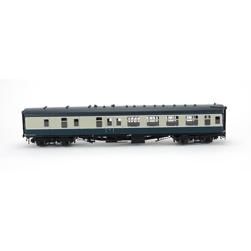 2150 - Heljan O gauge MK1 coach with box, 4922 BSK blue and grey