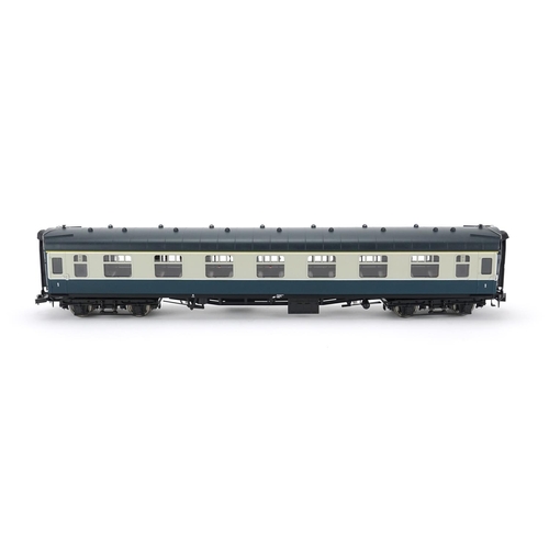 2153 - Heljan O gauge MK1 coach with box, 4932 FK blue and grey