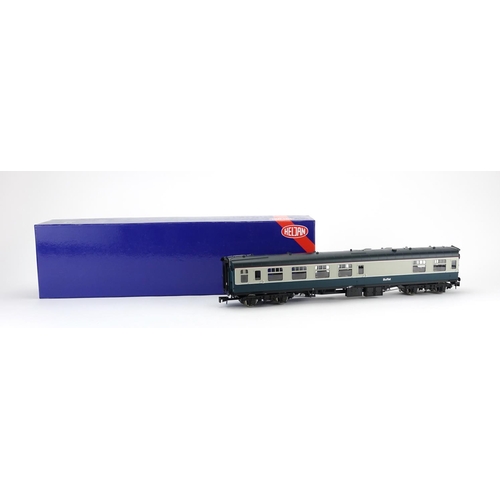 2148 - Heljan O gauge MK1 coach with box, 4942 RMB blue and grey