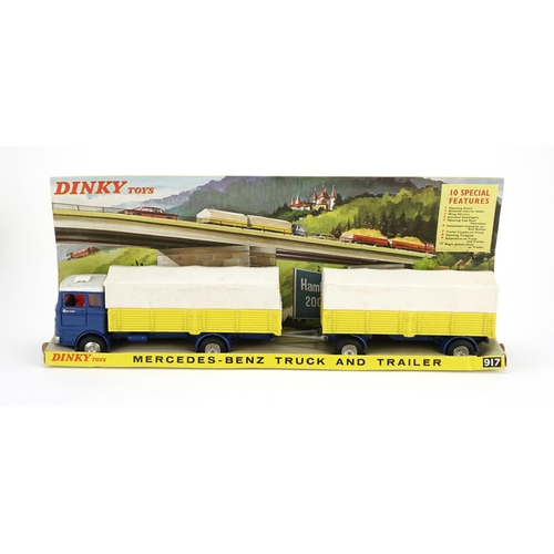 2160 - Dinky toys Mercedes Benz truck and trailer, with box No 917