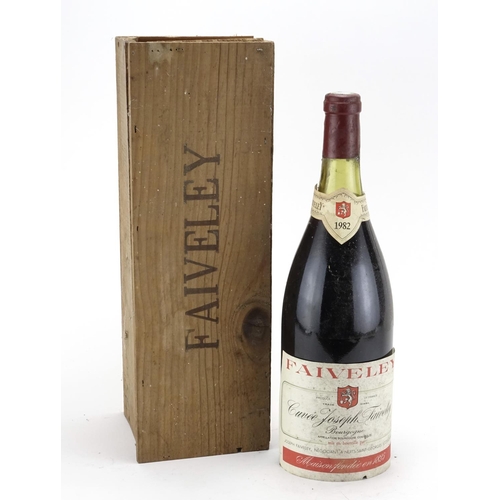 2104 - Magnum bottle of Faiveley 1982 Nuits St Georges with wooden crate
