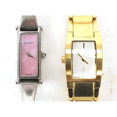 222 - Two ladies wristwatches, Gucci and DKNY
