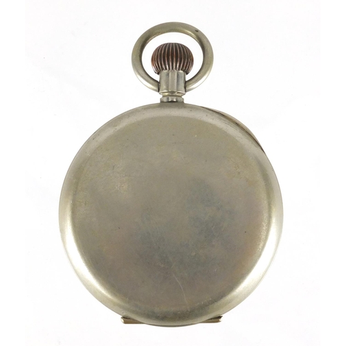 2384 - Silver plated eight day Goliath pocket watch, retailed by Goldsmiths & Silversmiths Company Regent S... 