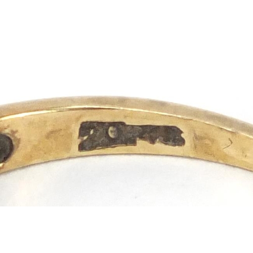 2376 - 9ct gold diamond ring and a 9ct gold wedding band, sizes I and J, approximate weight 3.6g