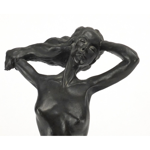 2067 - Bronzed study of a standing nude female, by Therese Theodas limited edition 17/525, 35cm high
