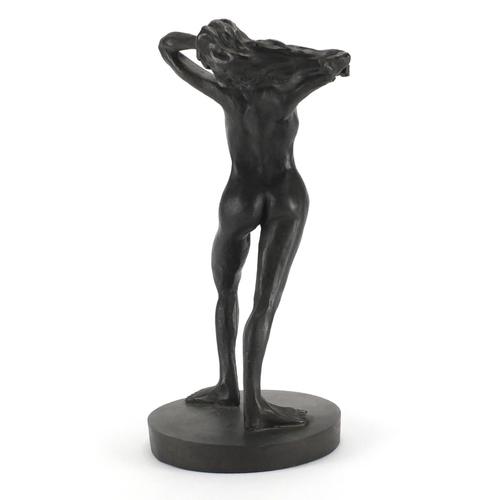 2067 - Bronzed study of a standing nude female, by Therese Theodas limited edition 17/525, 35cm high