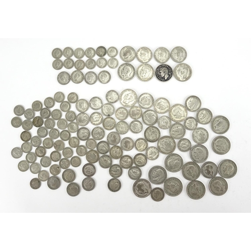 2218 - British pre 1947 coins including Shillings and Florins, approximate weight 740.0g