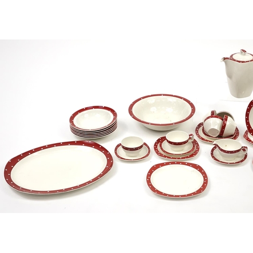 2087 - Midwinter Stylecraft Polka Dot tea and dinnerware including coffee pot