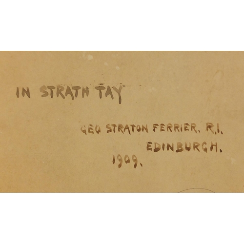 886 - George Stratcon Ferrier 1909 - Strathtay, Perthshire landscape, signed watercolour, inscribed verso,... 