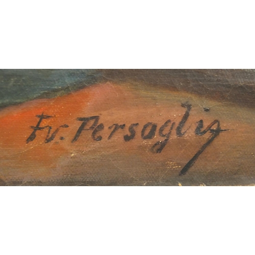 874 - Manner of Franz Von Persoglia - The Visitor, Austrian school oil on canvas, unframed, 95cm x 79.5cm