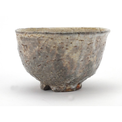 309 - Korean Haldi pottery bowl, impressed character marks, with box, 9cm high x 14.5cm in diameter