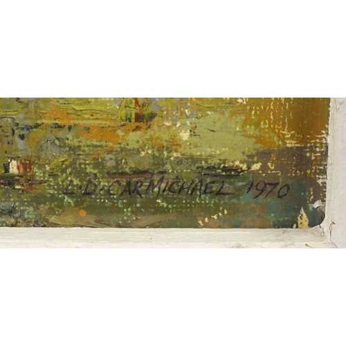 985 - L D Carmichael 1970 - Ovington Mill Hants, oil on board, framed, 57cm x 46cm