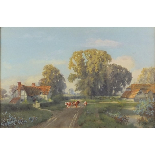 843 - Howard Walford - The Manor Farm Oxton, Watercolour, mounted and framed, 53cm x 34.5cm