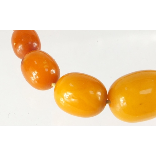 757 - Butterscotch amber coloured graduated bead necklace, 48cm in length, approximate weight 28.0g