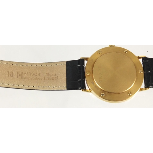 798 - Gentleman's 18ct gold Rotary Elite wristwatch with date dial, 3.2cm in diameter