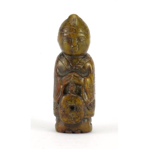 358 - Chinese hardstone carving of a priest, 7.5cm high