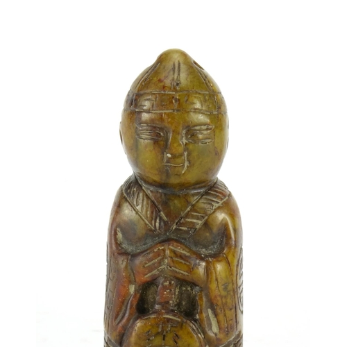 358 - Chinese hardstone carving of a priest, 7.5cm high