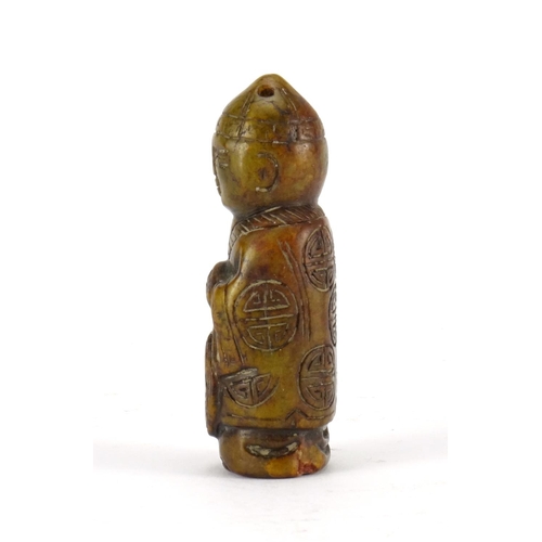 358 - Chinese hardstone carving of a priest, 7.5cm high