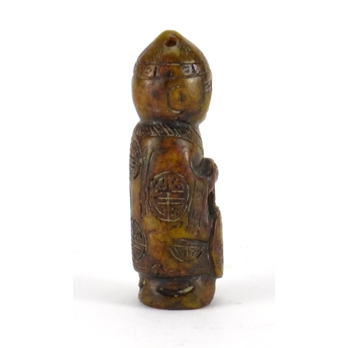 358 - Chinese hardstone carving of a priest, 7.5cm high