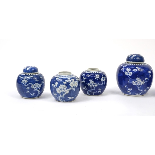 275 - Eight Chinese porcelain ginger jars, four with covers including seven blue and white hand painted wi... 
