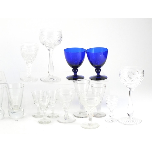 527 - Crystal and glassware including Stuart, Webb Corbett and Bristol Blue