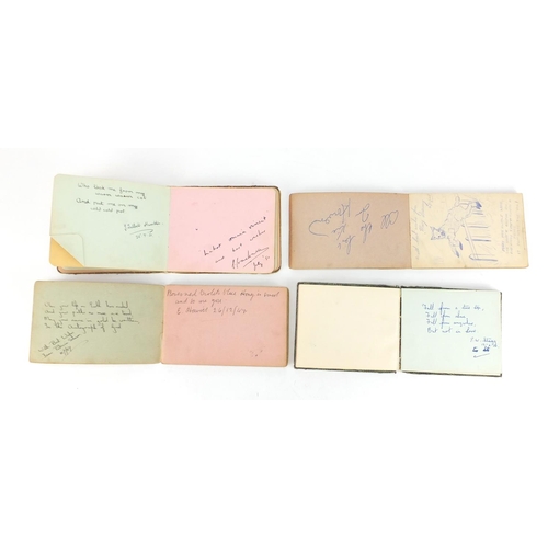 660 - Four albums of mid 20th century autographs and hand written poems