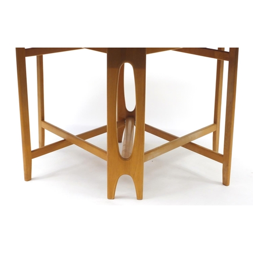 40 - Danish teak drop leaf table, 73cm H x 148cm W (extended) x 100cm D