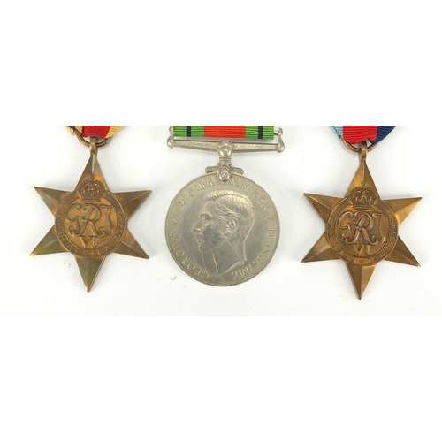 740 - Three British Military World War II medals with ribbons