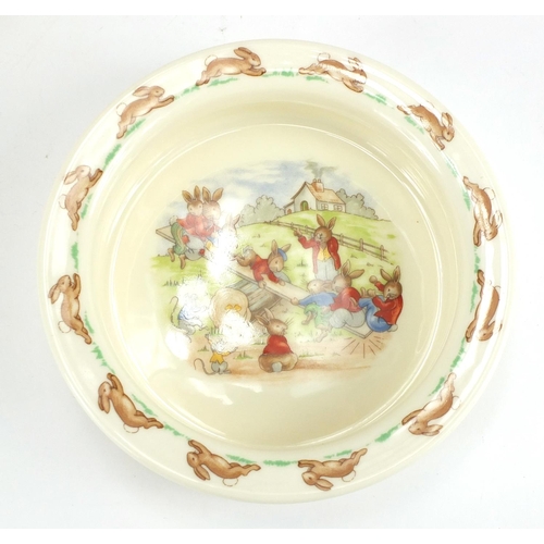 337 - Royal Doulton Bunnykins baby plate, cup and saucer
