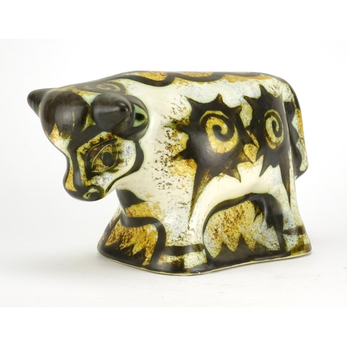 2270 - Celtic pottery model of a stylised bull, 23.5cm in length