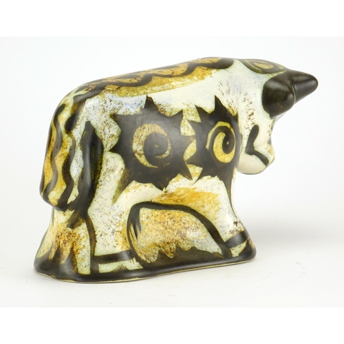 2270 - Celtic pottery model of a stylised bull, 23.5cm in length