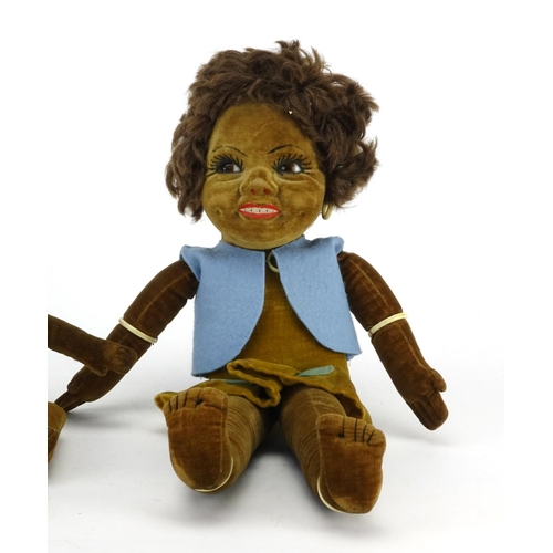 2425 - Two Norah Wellings soft dolls, the largest 35.5cm in length