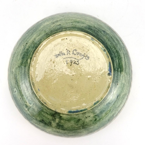 520 - Early 20th century Stella R Crofts bowl hand painted with a continuous band of geese, hand painted m... 