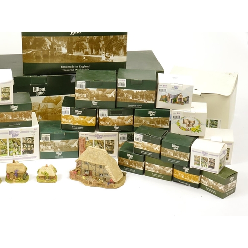 577 - Large collection of model Liliput Lane cottages, all boxed