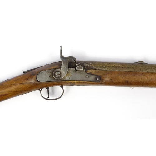 239 - 19th century percussion cap rifle, 122cm in length