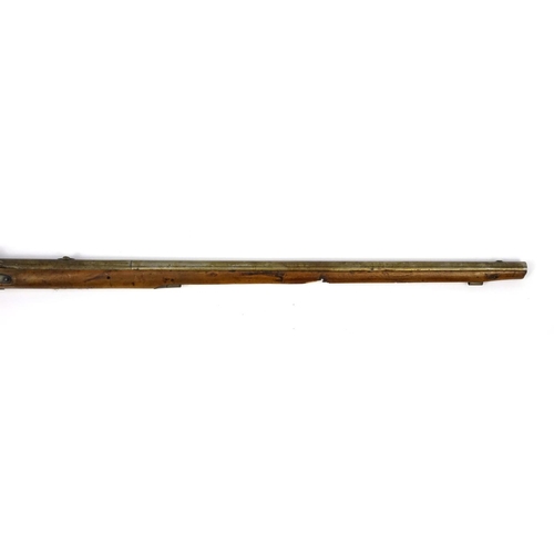 239 - 19th century percussion cap rifle, 122cm in length