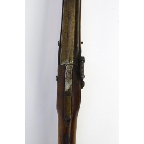 239 - 19th century percussion cap rifle, 122cm in length