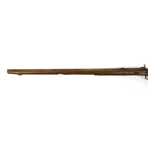 239 - 19th century percussion cap rifle, 122cm in length