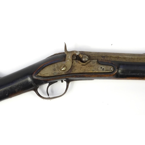 238 - 19th century percussion cap rifle, 127cm in length