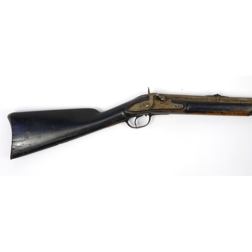 238 - 19th century percussion cap rifle, 127cm in length