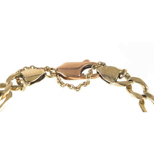 2636 - 9ct gold Figaro link bracelet, 18cm in length, approximate weight 12.8g