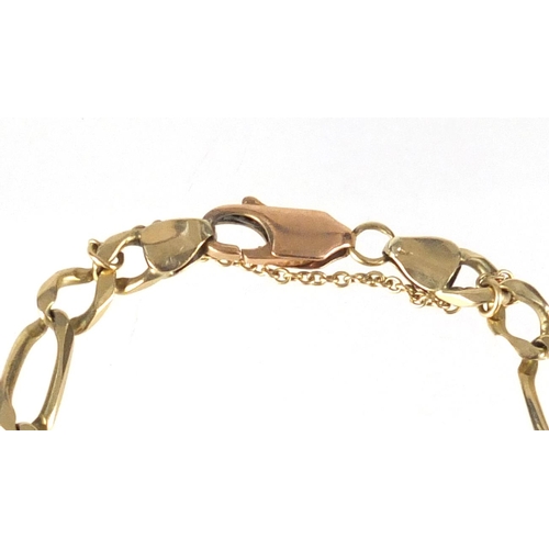 2636 - 9ct gold Figaro link bracelet, 18cm in length, approximate weight 12.8g